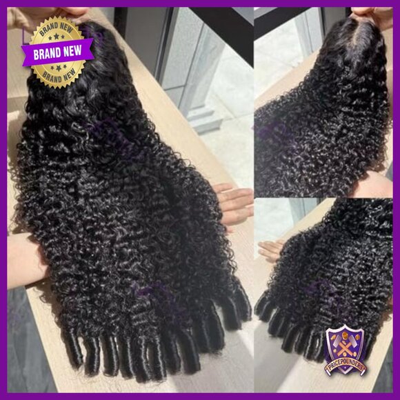 32 Inch Human Hair Lace Front Wig 200 Density Curly Glueless Medium Cap main image 5